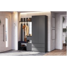 Модульная прихожая арт.17.12.2 каркас и фасад ЛДСП графит 1801х462хh2052мм