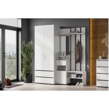 Модульная прихожая арт.17.3.6 каркас и фасад ЛДСП белый текстурный 1801х516хh2100мм 