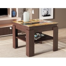 Стол журнальный арт.21.4 УФ печать Венеция/ЛДСП венге 600х600хh500мм