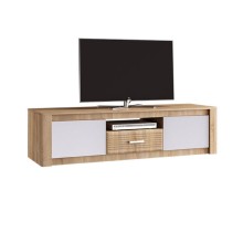 Тумба под ТВ арт.24.10.8 фасад МДФ белый глянец/каркас ЛДСП сонома 1702х522хh411мм 