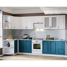 Модульный кух.гарнитур арт.24.113.4 МДФ белый матовый/джинс/ЛДСП белый Стоимость кухни от 40 000 до 100 000 руб (индивидуально комплектуется по размерам заказчика)