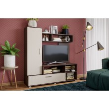 Тумба под ТВ арт.24.114 ЛДСП дуб беленый/венге 1500х440хh1500мм ниша под ТВ 1100х700мм