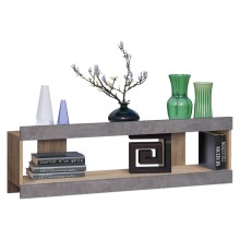 Полка навесная арт.24.116.10 ЛДСП бетон светлый/дуб сонома доп.цвет:бетон светлый/белый 1200х266хh353мм 