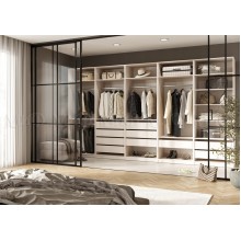 Гардеробная система арт.24.117.1 каркас ЛДСП кашемир 4000х490хh2236мм вариант №1 Ларго