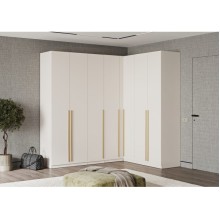 Гардеробная система арт.24.117.3.1 каркас и фасад ЛДСП кашемир 2100х1800х490хh2236мм вариант №3 с фасадами Ларго