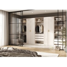 Гардеробная система арт.24.117.4 каркас и фасад ЛДСП кашемир 4000х490хh2236мм вариант №4 Ларго  