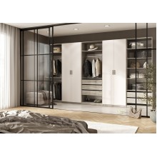 Гардеробная система арт.24.117.4 каркас и фасад ЛДСП дуб крафт серый 4000х490хh2236мм вариант №4 Ларго  