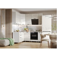 Кух.гарнитур 1.6х2.0м. арт.24.12.2 фасад ЛДСП дуб крафт белый/каркас ЛДСП белый (столешница 1600мм..1400мм антарес,высота верхних шкафов 900мм
