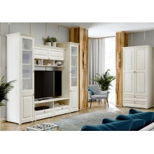 Гостиная арт.24.121.17 МДФ сандал светлый матовый/ЛДСП сандал 2300х528хh2116мм размер указан без карниза Вариант №2 