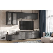 Гостиная арт.24.121.22 МДФ графит текстурный/ЛДСП графит 2604х528хh2116мм размер указан без карниза Вариант 5