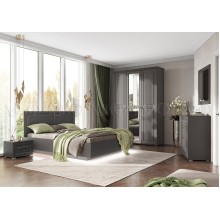 Модульная спальня арт.24.121.23 МДФ графит текстурный/ЛДСП графит  