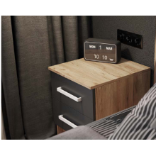 Тумба прикроватная арт.24.123.20 ЛДСП графит/дуб крафт 400х430хh466мм