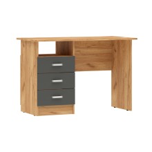 Стол письменный арт.24.123.1.2 ЛДСП фасад ЛДСП графит/каркас ЛДСП дуб крафт 1100х550хh750мм  