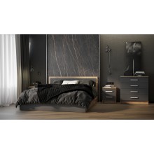 Модульная спальня арт.24.123 фасад ЛДСП дуб крафт/графит/каркас ЛДСП графит