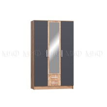 Шкаф 3-х. дв. арт.24.123.18 фасад ЛДСП графит/дуб крафт/каркасЛДСП дуб крафт 1200х520хh2016мм Мартина
