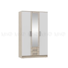 Шкаф 3-х. дв. арт.24.123.18 фасад ЛДСП белый глянец/дуб сонома/каркас ЛДСП дуб сонома 1200х520хh2016мм Мартина