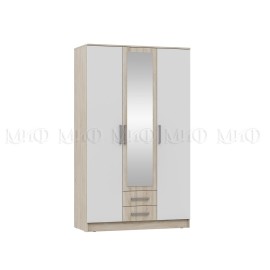 Шкаф 3-х. дв. арт.24.123.18 фасад ЛДСП белый глянец/дуб сонома/каркас ЛДСП дуб сонома 1200х520хh2016мм Мартина