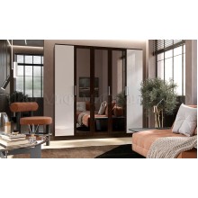 Шкаф 5-ти дв. арт.24.123.10 фасад ЛДСП белый глянец/каркас ЛДСП венге 2000х520хh2016мм Мартина