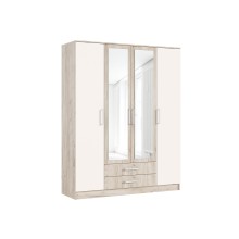 Шкаф 4-х. дв. арт.24.123.17 ЛДСП кашемир/дуб крафт серый 1600х520хh2016мм Мартина