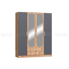 Шкаф 4-х. дв. арт.24.123.17 ЛДСП графит/дуб крафт 1600х520хh2016мм Мартина