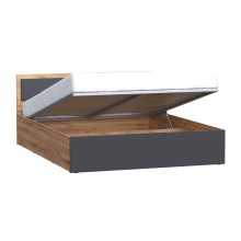 Кровать 2-сп. арт.24.123.8 (1600х2000) ЛДСП графит/дуб крафт 1635х2037хh800мм с подъемным механизмом