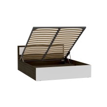 Кровать 2-сп. арт.24.123.8 (1600х2000) фасад ЛДСП белый глянец/каркас ЛДСП венге 1635х2037хh800мм