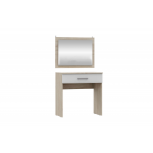Стол туалетный арт.24.123.16 ЛДСП белый глянец/дуб сонома 800х430хh816мм +зеркало