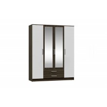 Шкаф 4-х. дв. арт.24.123.17 ЛДСП белый глянец/венге 1600х520хh2016мм Мартина