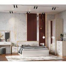 Модульная спальня арт.24.123 ЛДСП белый глянец/дуб сонома