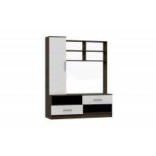 Тумба под ТВ арт.24.123 фасад ЛДСП белый глянец/каркас ЛДСП венге 1500х520хh1892мм  (ниша под ТВ 1084х792мм)