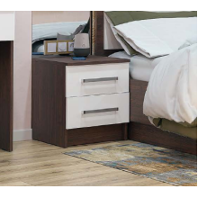 Тумба прикроватная арт.24.123.20 ЛДСП белый глянец/венге 400х430хh466мм
