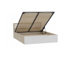 Кровать 2-сп. арт.24.123.8 (1600х2000) ЛДСП белый глянец/дуб сонома 1635х2037хh800мм с подъемным механизмом