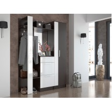 Модульная прихожая арт.24.123 ЛДСП белый глянец/венге 1500х354хh2016мм