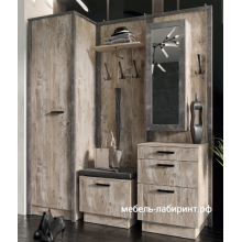 Модульная прихожая арт.24.136 ЛДСП дуб юкон/бетон темный  1750х490хh2016мм.