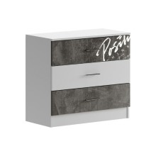 Комод арт.24.139.3 ЛДСП белый/бетон темный 800х400хh726мм