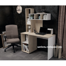 Стол письменный арт.24.140 ЛДСП белый/дуб сонома 1204х500хh1652мм