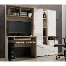 Стол письменный арт.24.142 ЛДСП белый глянец/сонома 2000х538хh1796мм