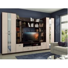 Гостиная арт.24.144 ЛДСП дуб беленый/венге 3400х530хh2200мм (ниша под ТВ 1160х890мм) Венеция