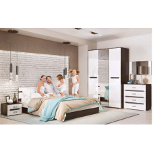 Модульная спальня арт.24.148 фасад МДФ белый глянец холодный/ каркас ЛДСП венге модель №2