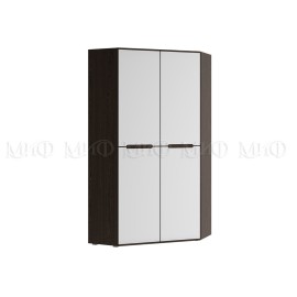Шкаф угловой арт.24.148.23 фасад МДФ белый глянец холодный/каркас  ЛДСП венге 1100х1100хh2236мм Ким