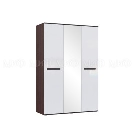 Шкаф 3-х. дв. арт.24.148.7 фасад МДФ белый глянец холодный/ каркас ЛДСП венге 1500х524хh2236мм Ким