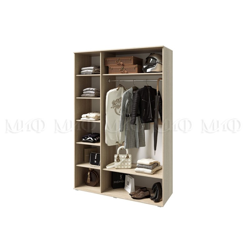 Шкаф 3-х. дв. арт.24.148.7 фасад МДФ графит софт/ каркас ЛДСП дуб сонома 1500х524хh2236мм Ким