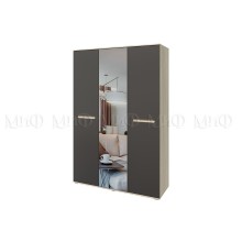 Шкаф 3-х. дв. арт.24.148.7 фасад МДФ графит софт/ каркас ЛДСП дуб сонома 1500х524хh2236мм Ким