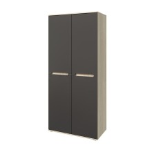 Шкаф 2-х. дв. арт.24.148.8 фасад МДФ графит софт/ каркас ЛДСП дуб сонома 1000х524хh2236мм 