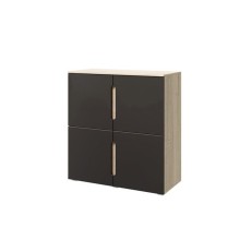Комод арт.24.148.13 фасад МДФ графит софт/ каркас ЛДСП дуб сонома 1000х424хh1050мм 