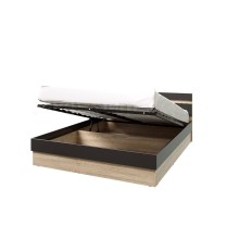 Кровать 2-сп. арт.24.148.20 (1400х2000) МДФ графит софт/каркас ЛДСП сонома 1447х2042хh800мм с подъемным механизмом