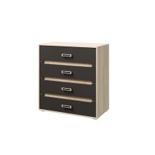 Комод арт.24.148.11 фасад МДФ графит софт/ каркас ЛДСП дуб сонома 850х446хh910мм 