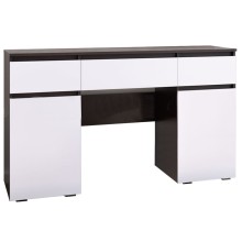 Стол туалетный арт.24.148.16 МДФ белый глянец холодный/ ЛДСП венге 1400х400хh839мм 