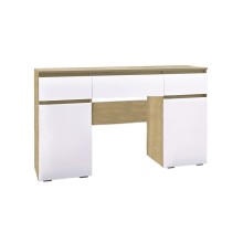 Стол туалетный арт.24.148.16 МДФ белый глянец холодный/ ЛДСП дуб сонома 1400х400хh839мм 