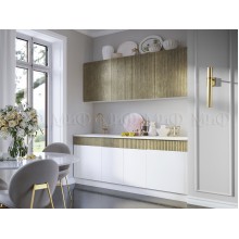 Кух.гарнитур 2.0м. арт.24.187.27 фасад МДФ белый глянец/голден пэлас/каркас ЛДСП белый (800м+800+400) столешница 2.0м